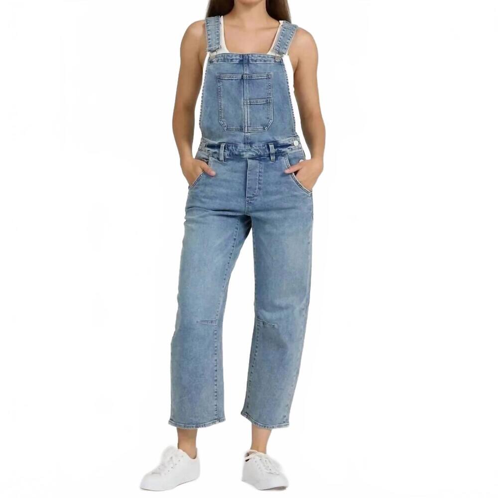 NEW DEAR JOHN DENIM lasso denim overalls in western hue/ blue